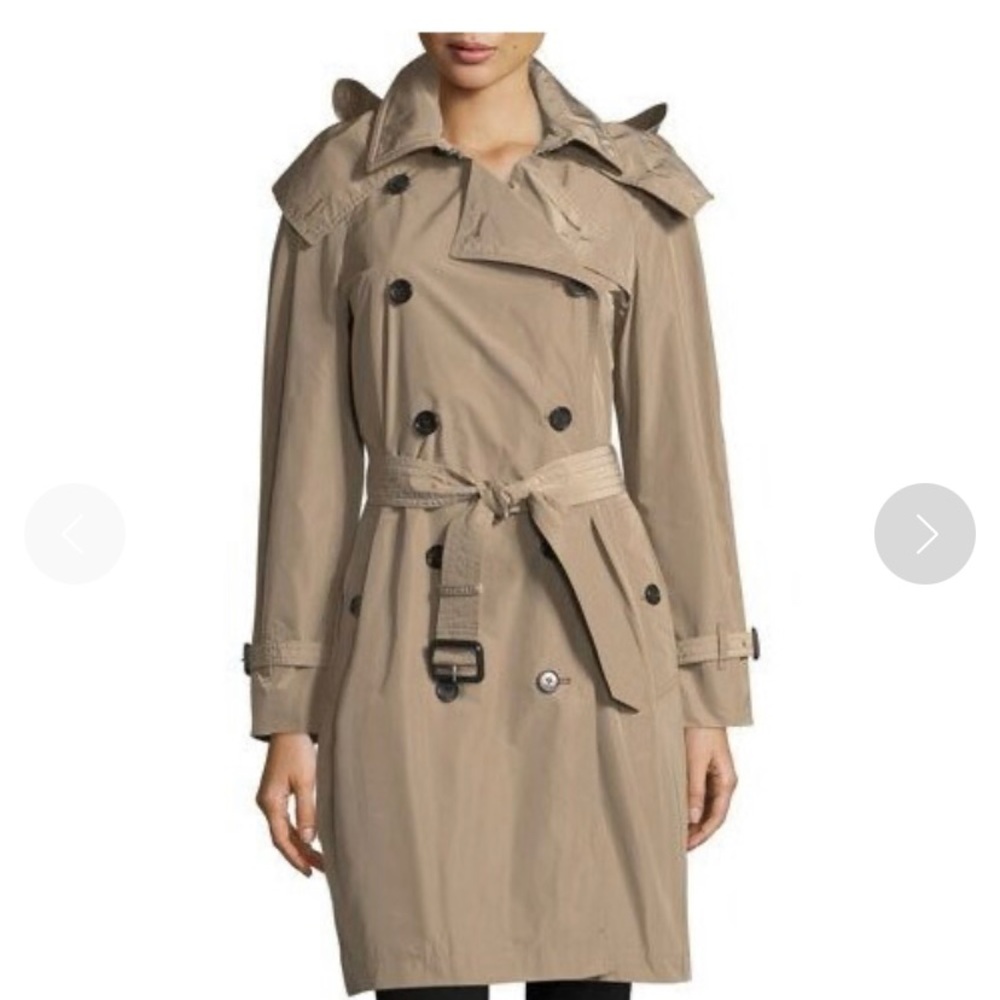 Burberry Amberford Trench Coat with Removable Hood, Size M